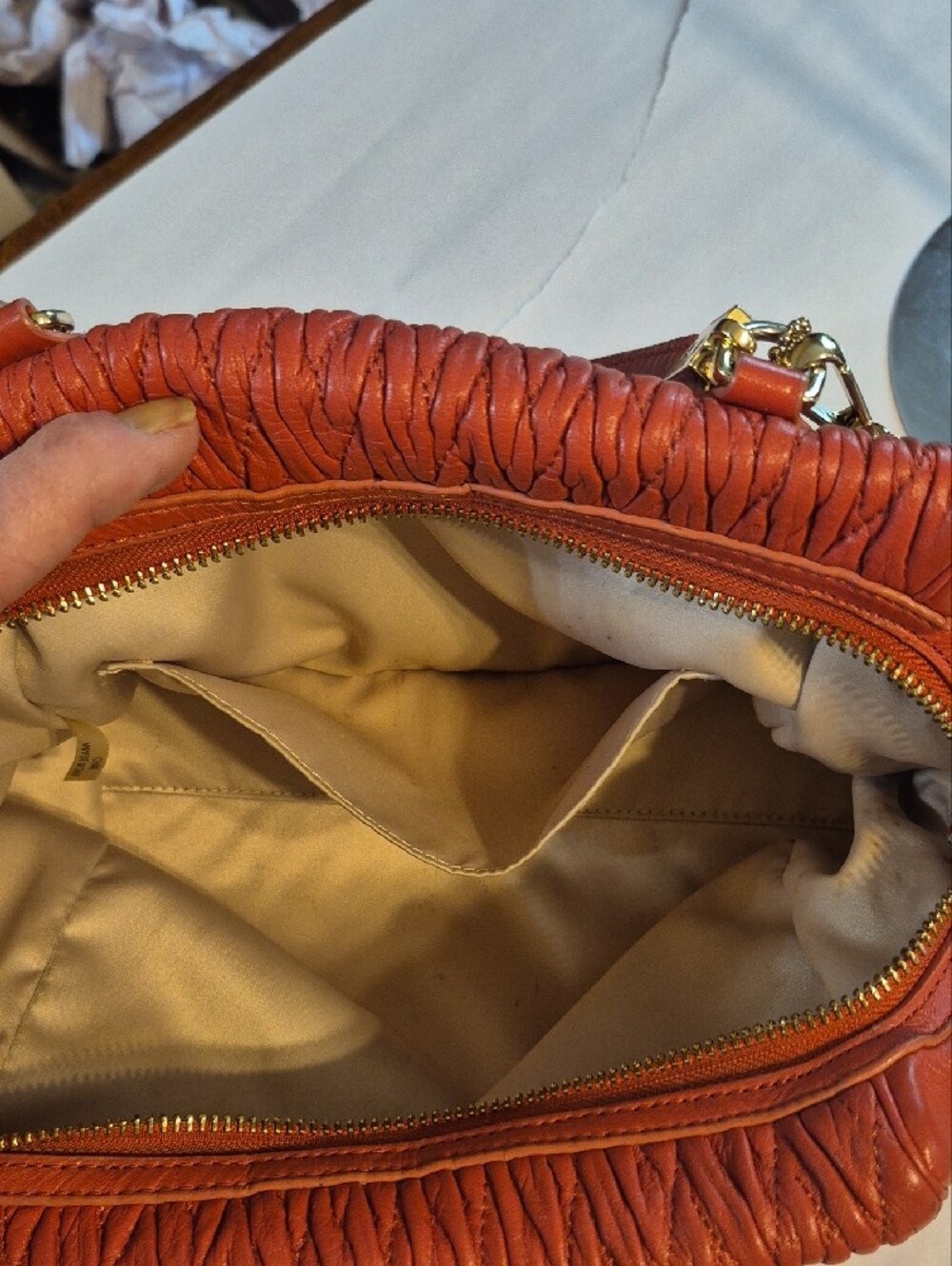 Coach MINI Coral Quilted Leather Shoulder Bag with Gold Hardware - Picture 10 of 10